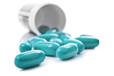 blue tablets white background