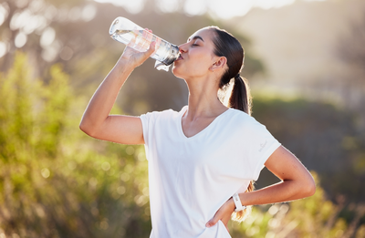 woman drinking water